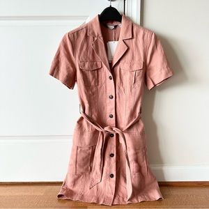 NWT.  & Other Stories Belted, Multi Pocket Dress in Dusty Pink Size 2